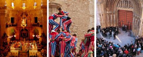 Imágenes del Misteri de Elche, tribunal de las Aguas de Valencia y la fiesta de la Mare de la Salut de Algemesí