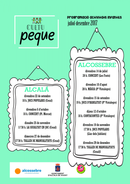 Programación Actividades Infantiles CultuPeque (Julio-Diciembre 2017)