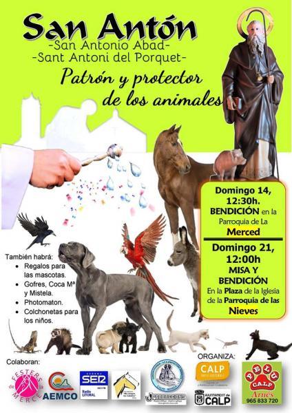 Bendición de los animales, San Antonio Abad en Calpe
