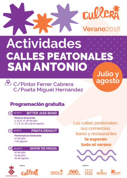 ACTIVIDADES CALLES PEATONALES SAN ANTONIO VERANO 2018