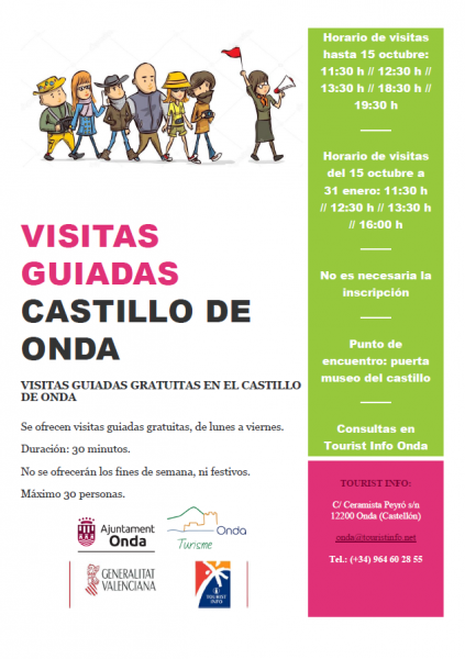 VISITAS GUIADAS GRATUITAS EN EL CASTILLO DE ONDA
