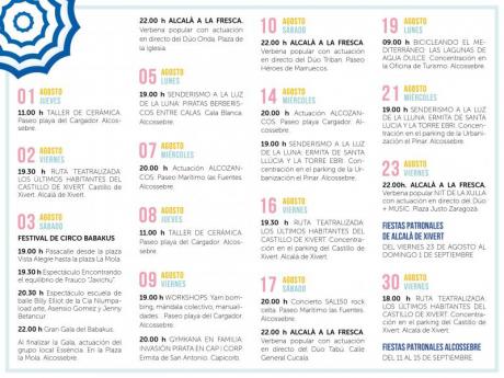 Programación Alcalà de Xivert - Alcossebre Agosto 2019