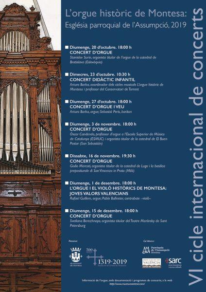 L'Orgue històric de Montesa: Esglesia Parroquial de l'Assumpció 2019