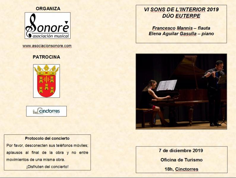 Concierto de Piano y Flauta. Cinctorres.