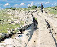 Section rocheuse de la route de Requena à Ayora
